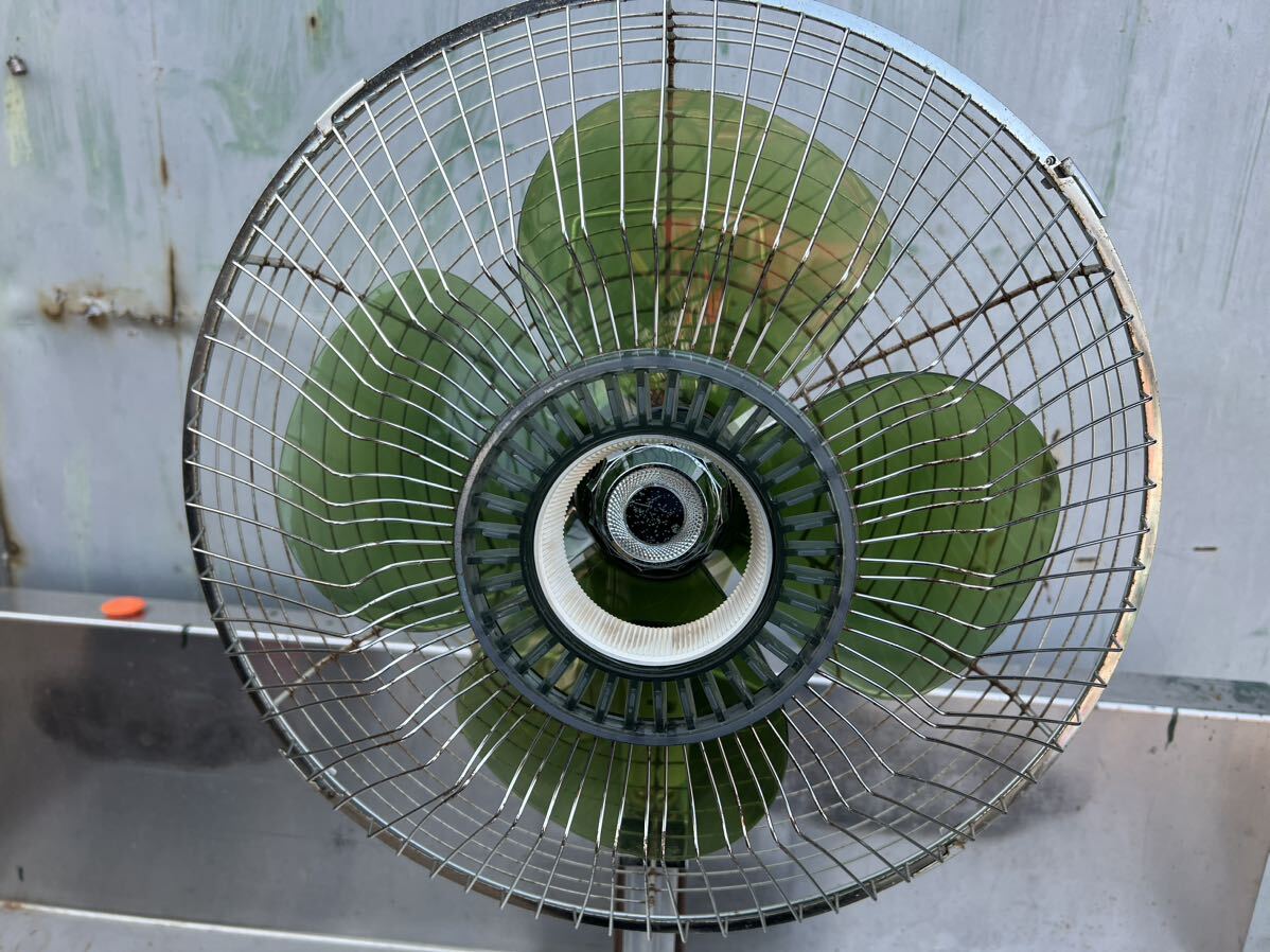  Toshiba electric fan Showa Retro green color 4 sheets wings SF-35C electrification verification 