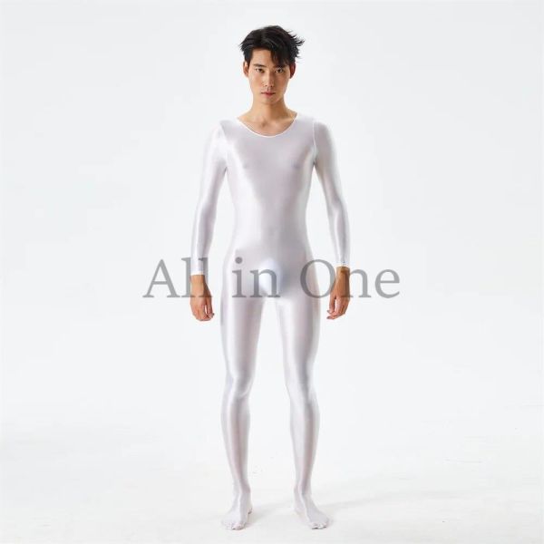 91-32-38 men's gloss gloss lustre whole body Jump suit [ red,M size ] man sexy cosplay ero fancy dress Event costume.1