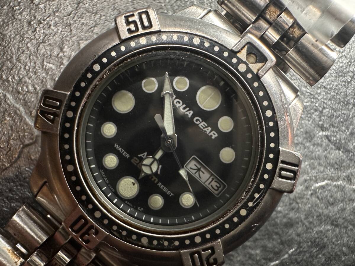 17264〇腕時計 セイコー ALBA AQUAGEAR 200ｍ ダイバー ブレス付き_画像1