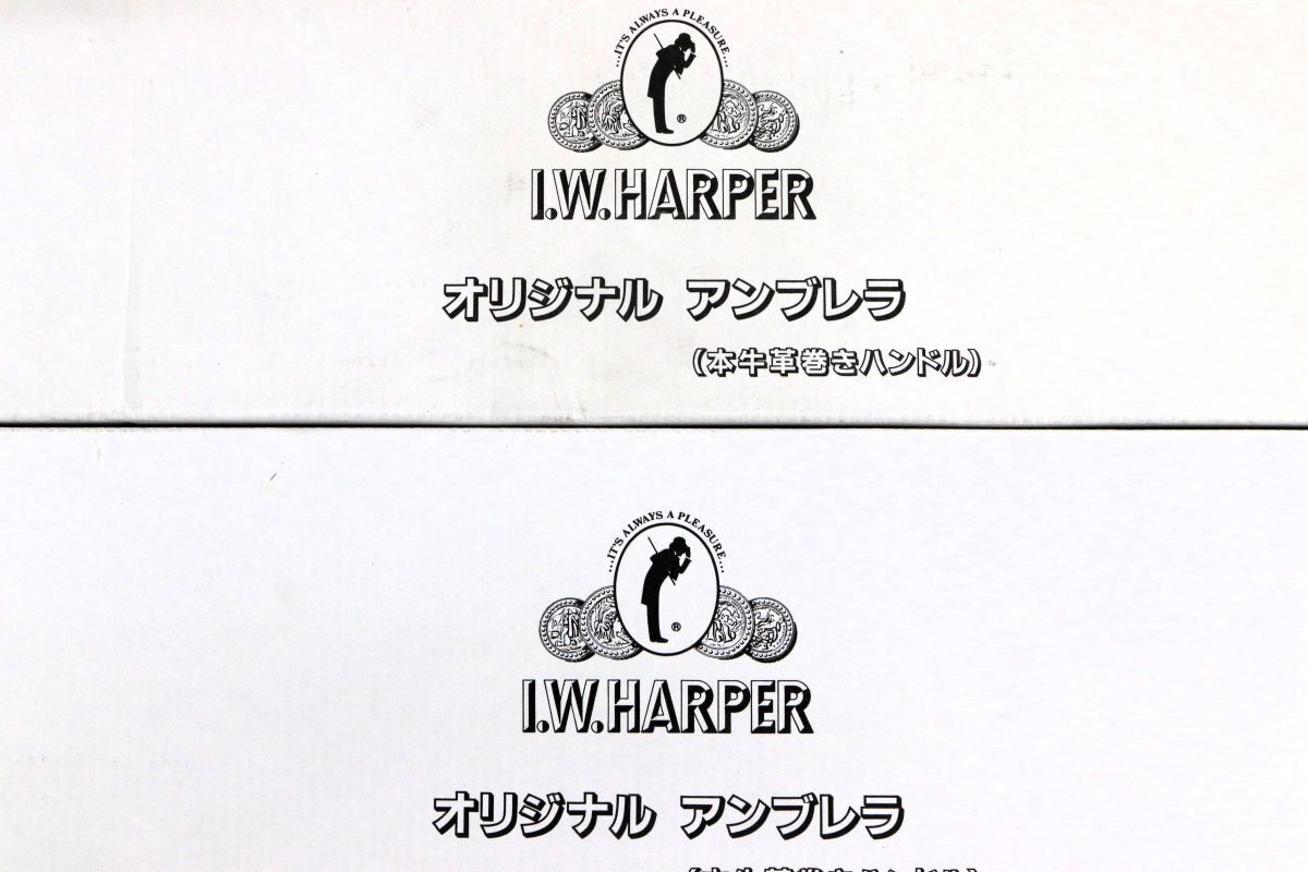 【2本セット】未使用 希少 高級 傘 IWハーパー オリジナル アンブレラ 本牛皮巻きハンドル I.W.HARPER 傘◎5464-2①_画像9