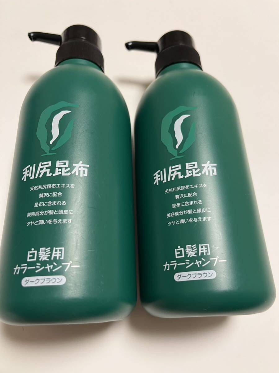 利尻カラーシャンプー ダークブラウン 500ml 白髪用 新品未使用 2本セット 送料無料_画像2