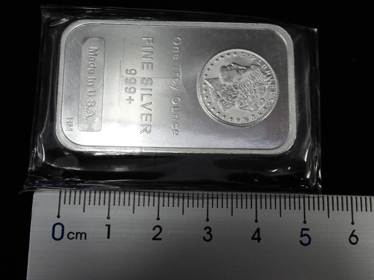 銀 FINE SILVER シルバー 999+ One Troy Ounce 1トロイオンス USA 激安1円スタートの画像5