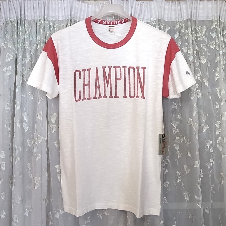 Todd Snyderトッドスナイダー + Championチャンピオン ロゴ Tシャツ VINTAGE WHITE sizeM_画像2