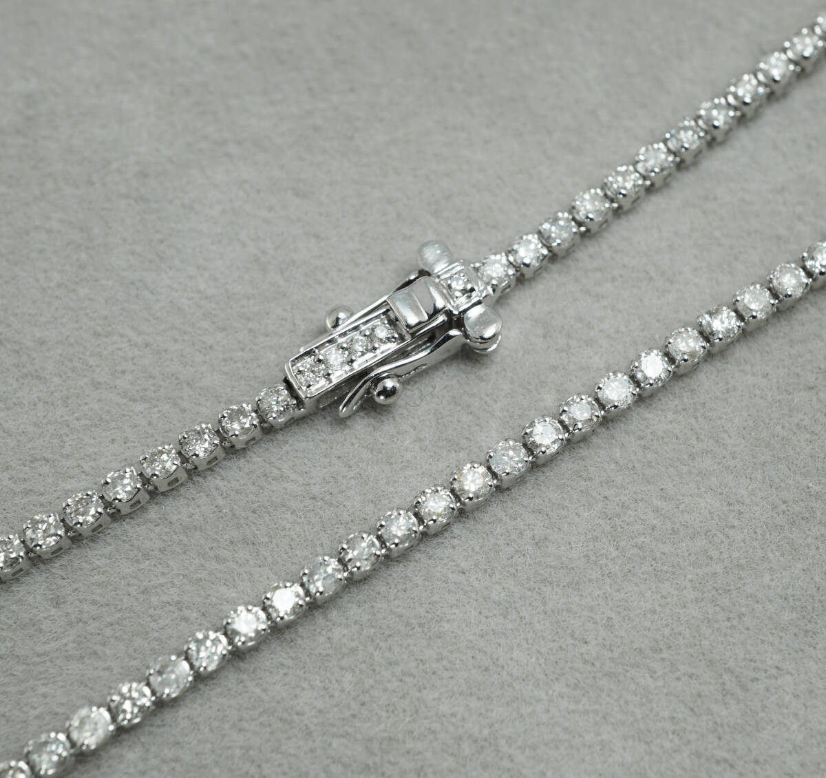 HA▲天然ダイヤモンド 最高級 1.00ct K18WG 2.0g 17cm ブレスレット 宝石 ジュエリー jewelryの画像3