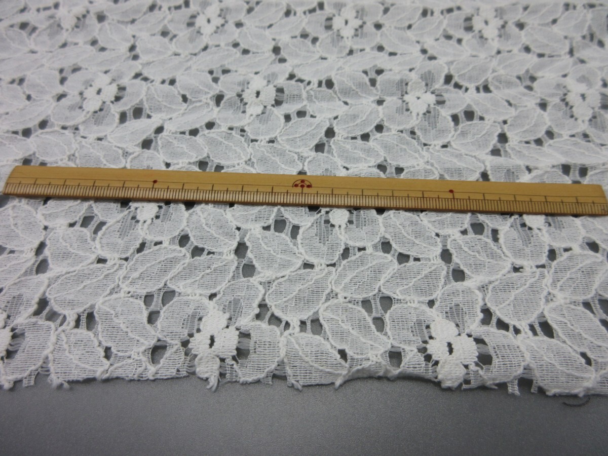 KA4130-1 * poly- series Chemical lace fabric * length 2.5m| floral print | off white 