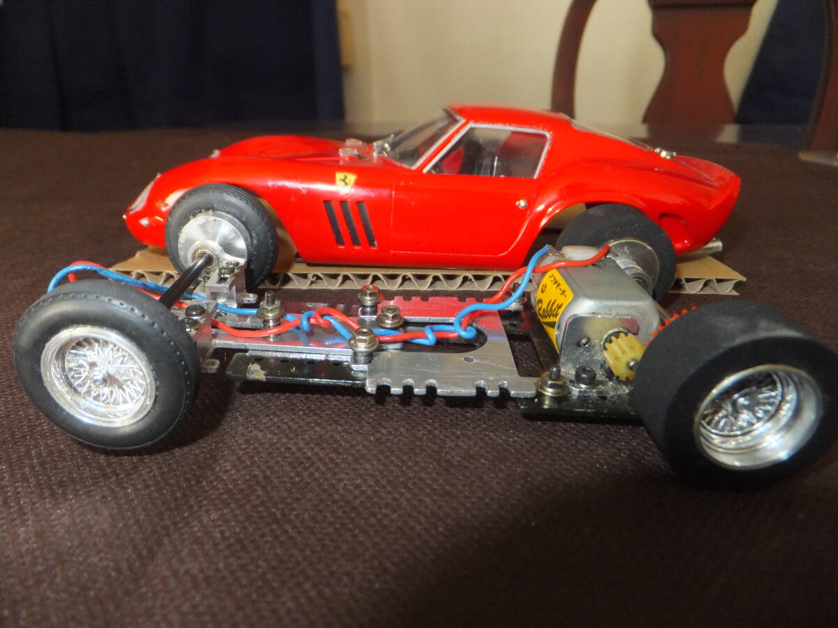 スロットカー 1/24 フェラーリ２５０GTO ボディー（グンゼ）シャーシー（エクセル）の画像10