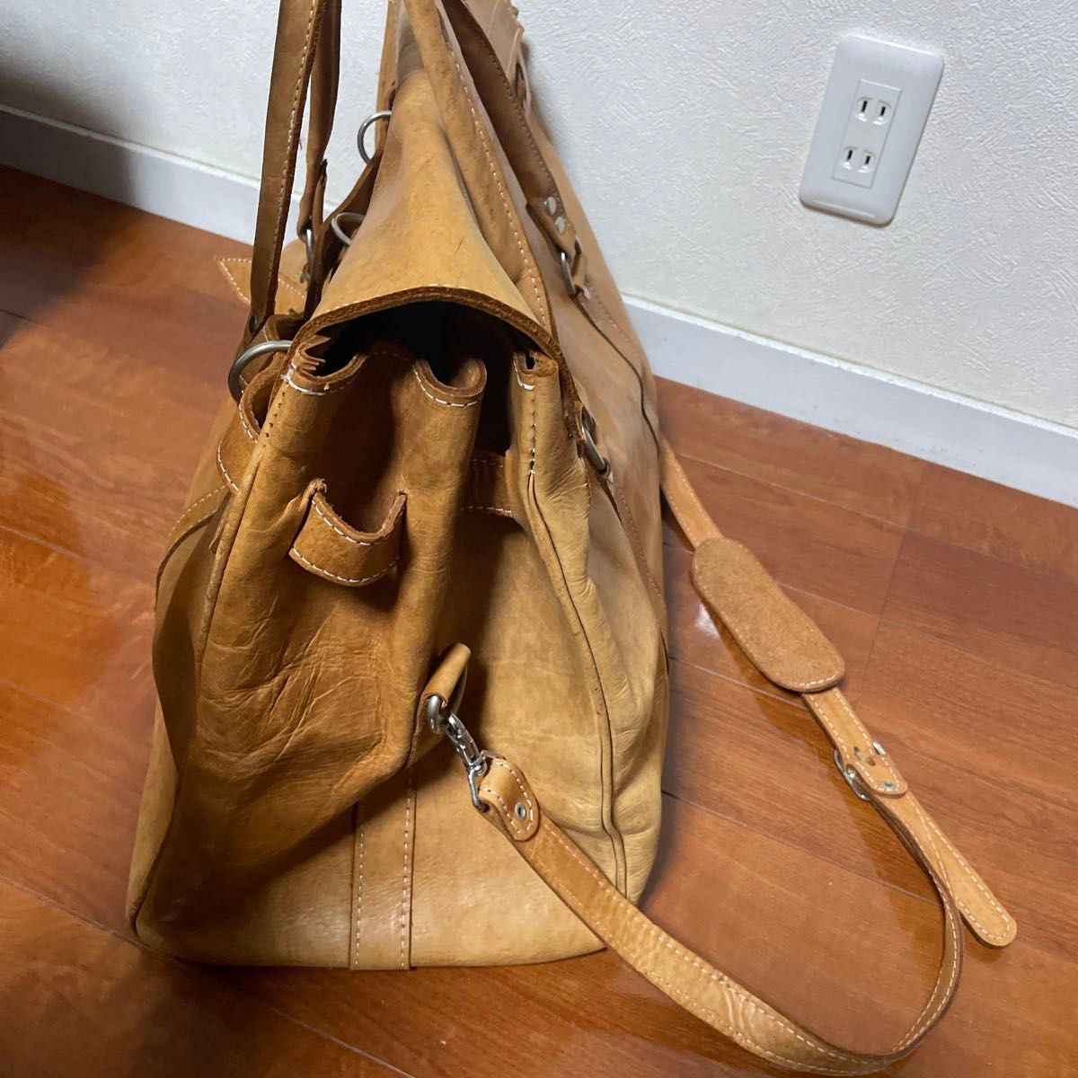 ヌメ革　革製　ボストンバッグ　旅行　会議　ハンドバッグ　ショルダー バッグ