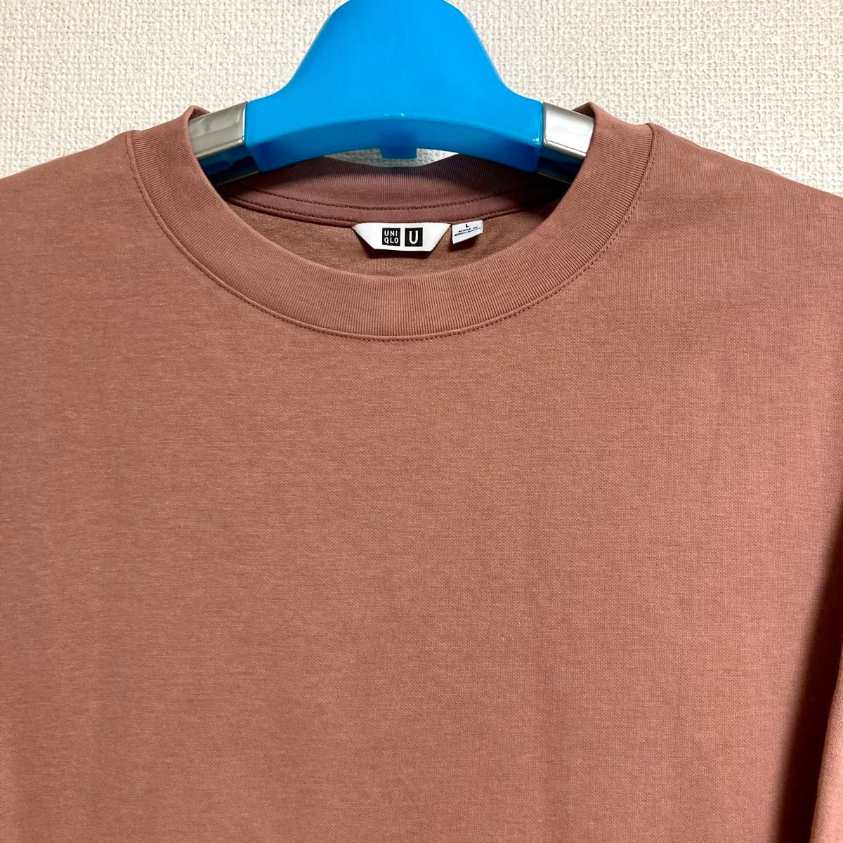 ユニクロU ユニクロ　エアリズム　コットン　オーバーサイズ　Tシャツ　半袖　クルーネック　ピンク　メンズ　Ｌ