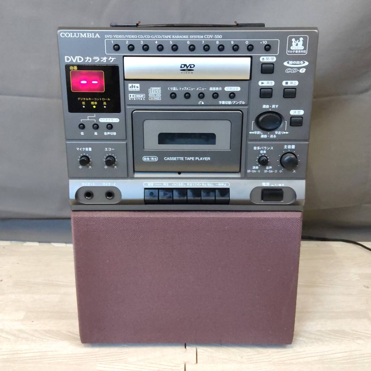 美品 DENON カラオケ機器 CDV-550 キー変更可 DVD/CD/カセット カラオケシステム 中古 デノン コロムビア 動作確認済み/動画有 (送料無料_画像3