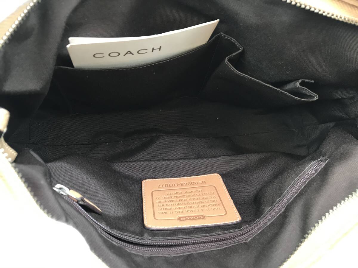 *COACH Coach F07077 signature canvas × leather shoulder bag #198968-72