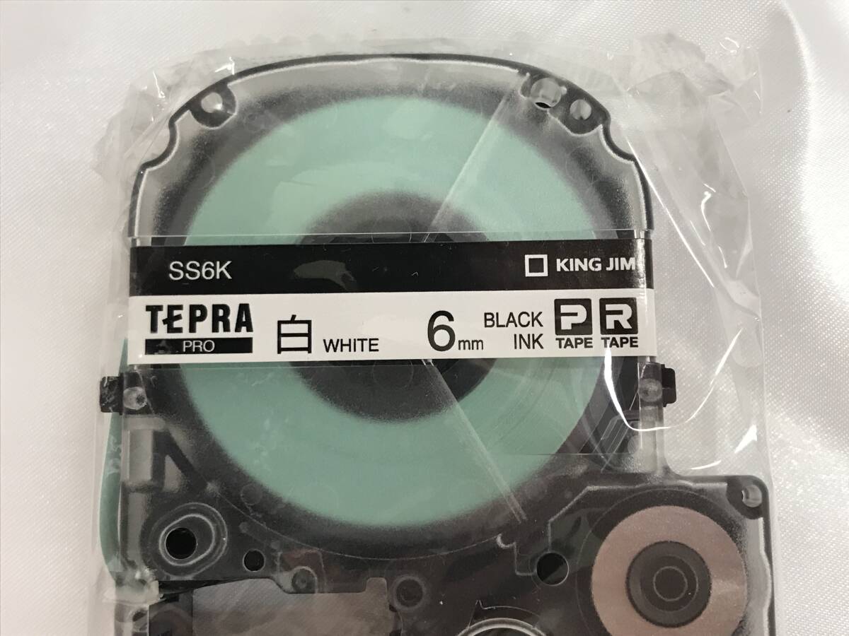 【E】 TEPRA PRO テプラプロ テープカートリッジ 白ラベル SS6K 6㎜ Pタイプ/Rタイプ 白・黒文字 未使用保管品 #198511-12 在5の画像1