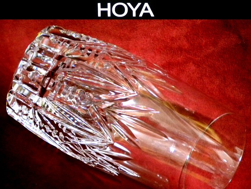 売切 HOYA クリスタル カット グラス 取説付 容量大270cc 2客 未使用 A/C 寸法φ上60/中65/下52×H116mm 重量230ｇ 口元厚1.4mm 底厚13mm_画像6