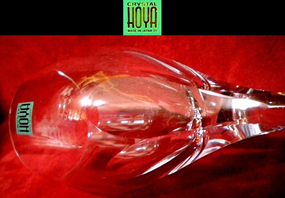 売切 HOYA クリスタル ワイン グラス 6面カットグラス 容量160cc 1客 未使用品 D/D 寸法φ上55/中62/下62×H162mm 重量150ｇ 口元厚1.1mm_画像4