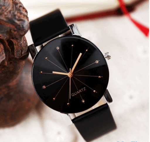 KQ012:カップル ファッション クォーツ 時計 レトロ スタイリッシュ カジュアル 腕時計 レザー ウォッチ_画像2