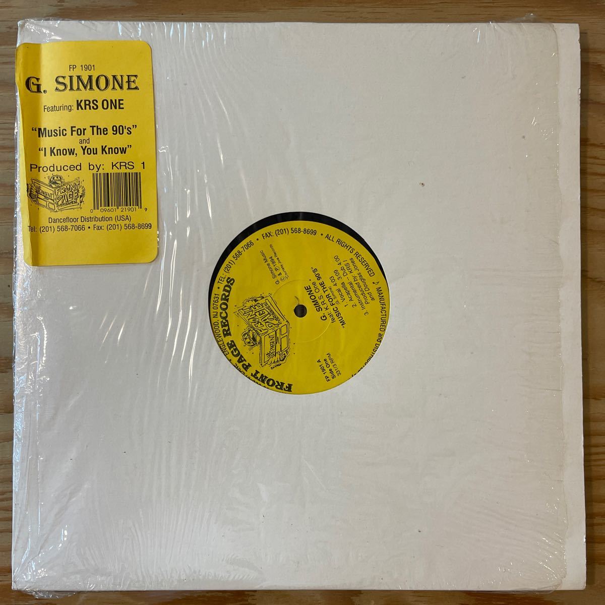 G. SIMONE/MUSIC FOR THE 90S/I KNOW YOU KNOW/feat.KRS ONE/レコード/中古/HIPHOP/CLUB/DJの画像1