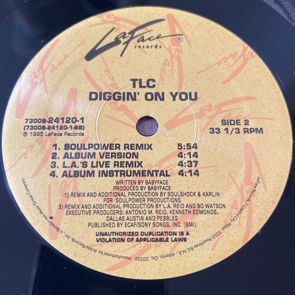 TLC / DIGGIN ON YOU / レコード/中古/CLUB/DJ/R&Bの画像5