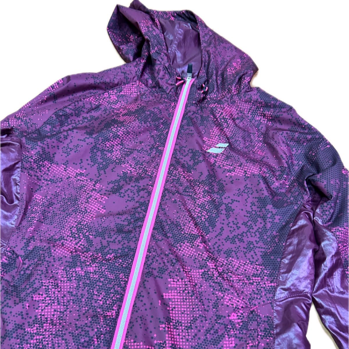 Babolat バボラ　テニス　 ナイロン　パーカー ジャケット ブルゾン　レディース　O 大きいサイズ　紫　ウインドブレーカー