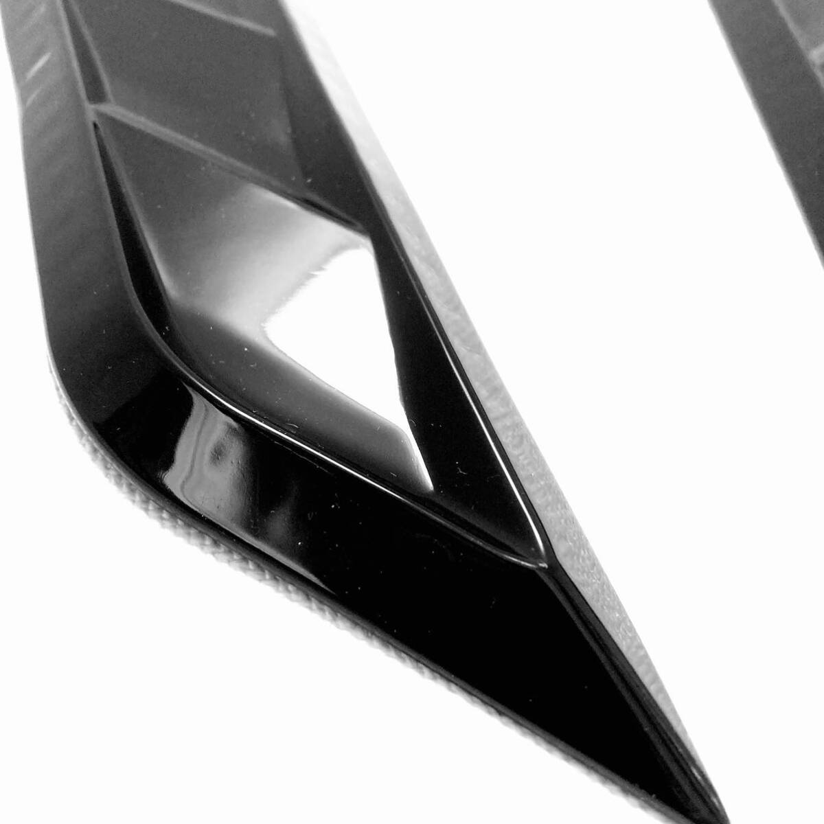 ブラック SET 高品質 左右セット ダミー エアー シャーク ドルフィン エアダクト エアインテーク インレット サイド フェンダー エンブレム_画像2