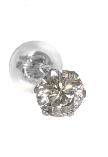 ※※★純正PT900★5mmシングル用★【◇プラチナ900★0.82ct’一級品’ダイヤモンド'ピアス☆片耳Pt◇】爪台座★ケース付き★メンズ※※の画像1