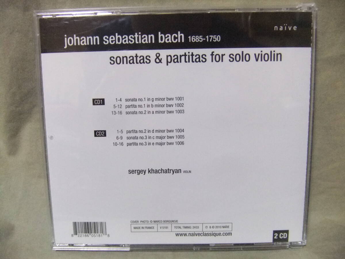 ★J.S.バッハ：ソナタとパルティータ / セルゲイ・ハチャトリャン [Bach : Sonatas & Partitas / Sergey Khachatryan]_画像2