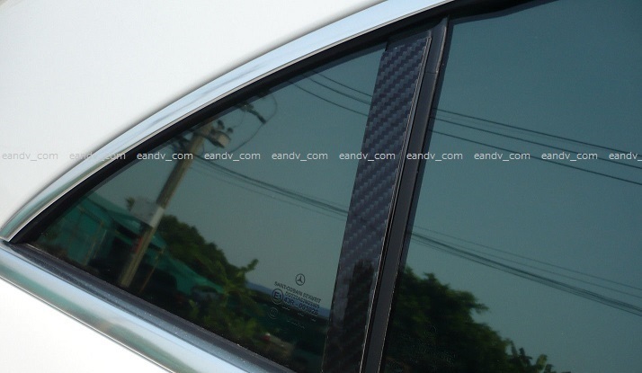  immediate payment Benz CLS Class W218 C218 genuine article real twill black black carbon window window pillar cover 6 piece set garnish / aero spoiler 