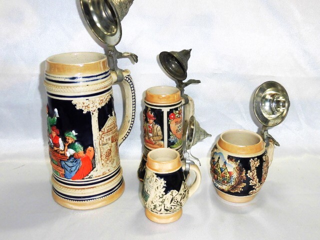 陶器製 ビアマグ・4個・西ドイツ製・インテリア・ビアカップ・ビアマグ・ビアジョッキの画像5