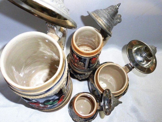 陶器製 ビアマグ・4個・西ドイツ製・インテリア・ビアカップ・ビアマグ・ビアジョッキの画像6