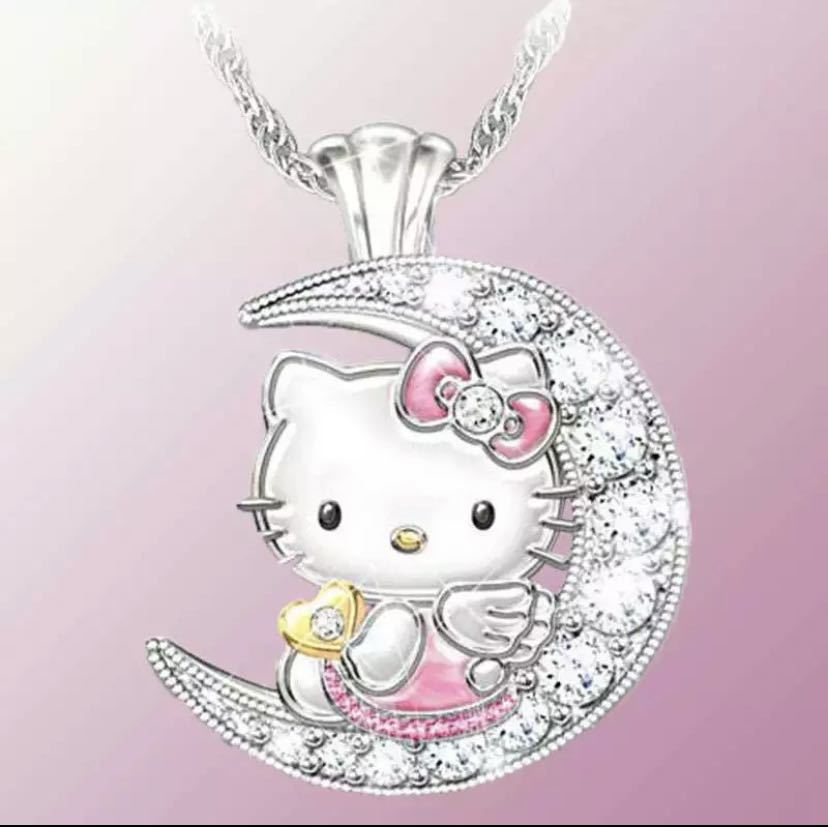 新品 ★可愛いキティネックレス シルバー色HELLO KITTYの画像1