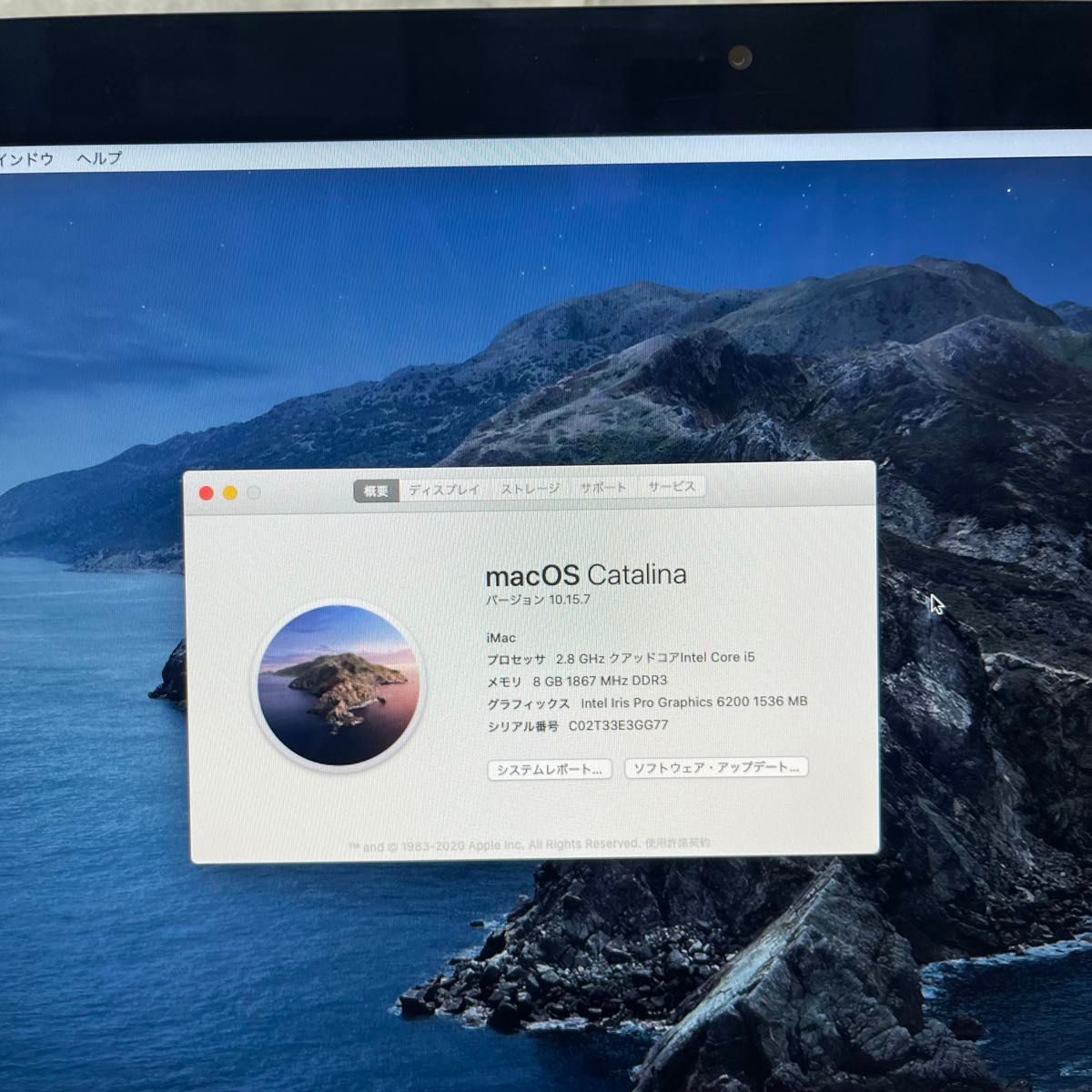 アップルIMAC Late 2015一体型PC 21.5インチ MacOS Catalina i5 8GB SSD 256GB