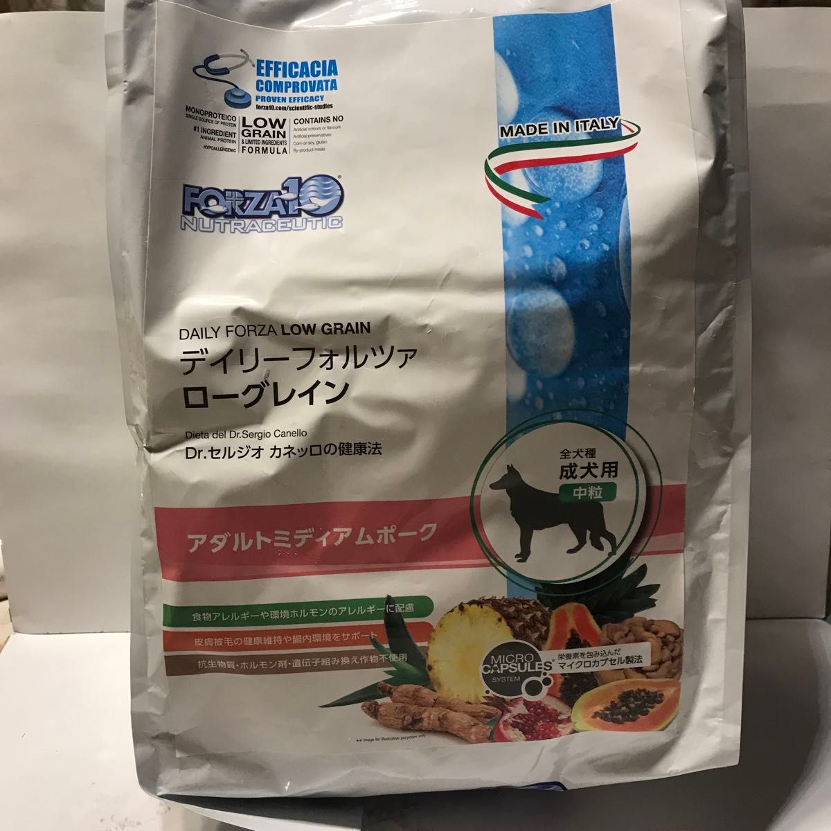 FORZA10 デイリーフォルツァ 犬 アダルト ミディアム ポーク 3kg (中粒)