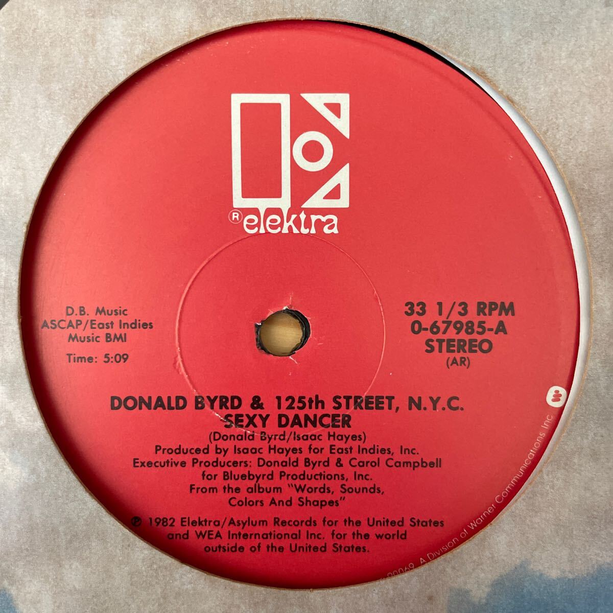 【ダンクラ/12inch/美盤】DONALD BYRD and 125th Street N.Y.C. / Sexy dancer / Midnight Elektra 0-67985の画像2