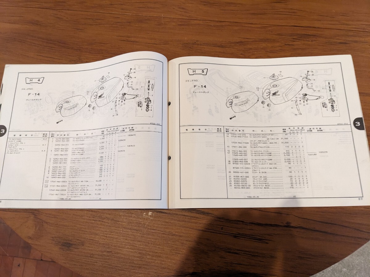 HONDA　CBX400F/インテグラ/550F パーツリスト_画像4