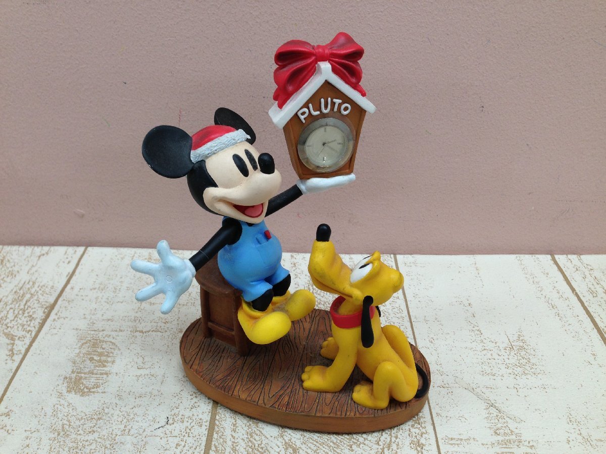 ◇ディズニー ミッキーマウス プルート フィギュア 時計 6L191 【60】_画像1