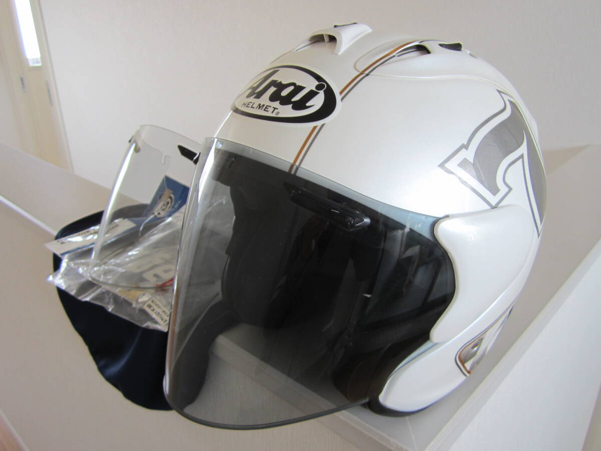 Arai　SZ-Ram4　Cafe Racer　白　セミスモークシールド　布袋おまけ　 アライ　SZ-RAM4　カフェレーサー_画像1