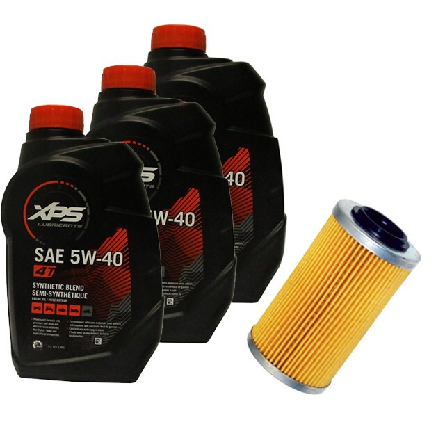 SEA-DOO(シードゥ)オイル交換セット 4ストローク用 946ml×3本+社外品オイルフィルター 260馬力以下モデル用(~2017年)
