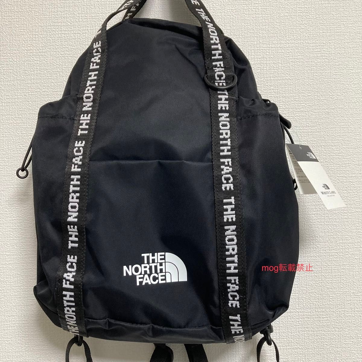 THE NORTH FACE 新品タグ付★ ノースフェイスロゴテープ　リュック　黒　日本未発売