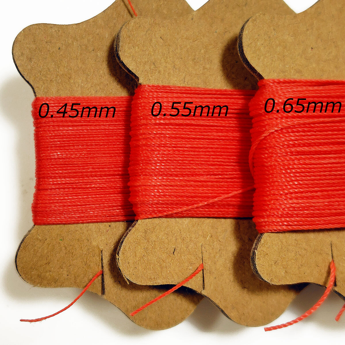 レザークラフト 糸 0.55mm イエロー 1個 手縫い ロウ引き 蝋引き ロウビキ ワックスコード ポリエステル ハンドメイド 定形外_画像5