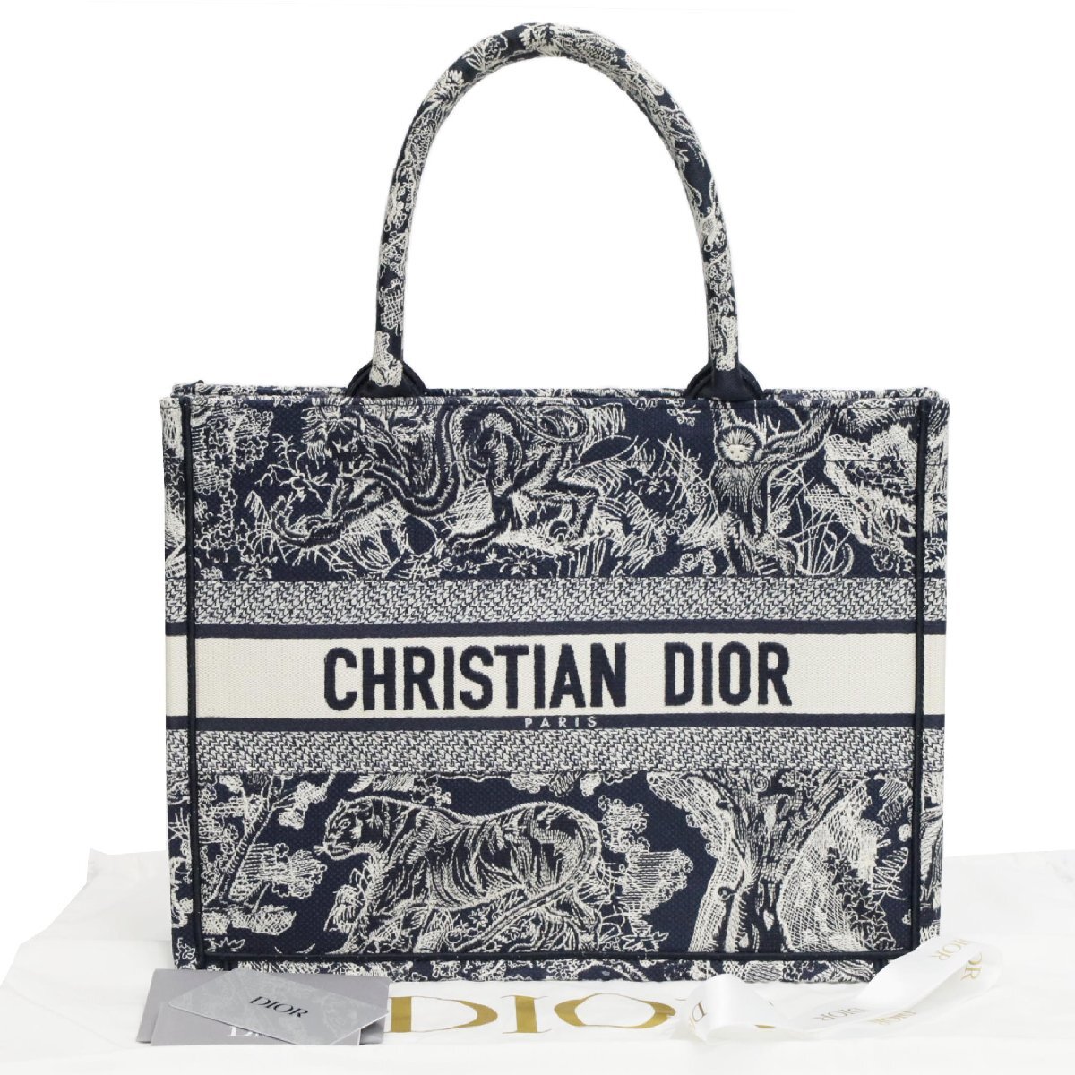 【大特価】新ギャラ 新品未使用 Christian Dior ディオール ブックトート ミディアム トワル ドゥ ジュイ エンブロイダリー
