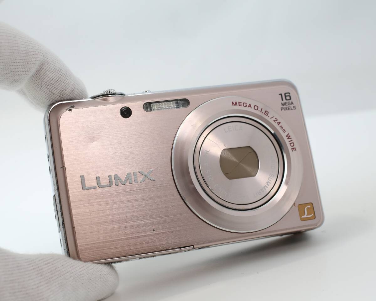 【動作品/外観並品】パナソニック Panasonic LUMIX DMC-FH8 ピンクゴールド 純正バッテリーセット コンパクトデジタルカメラ (同梱OK)S641_画像3