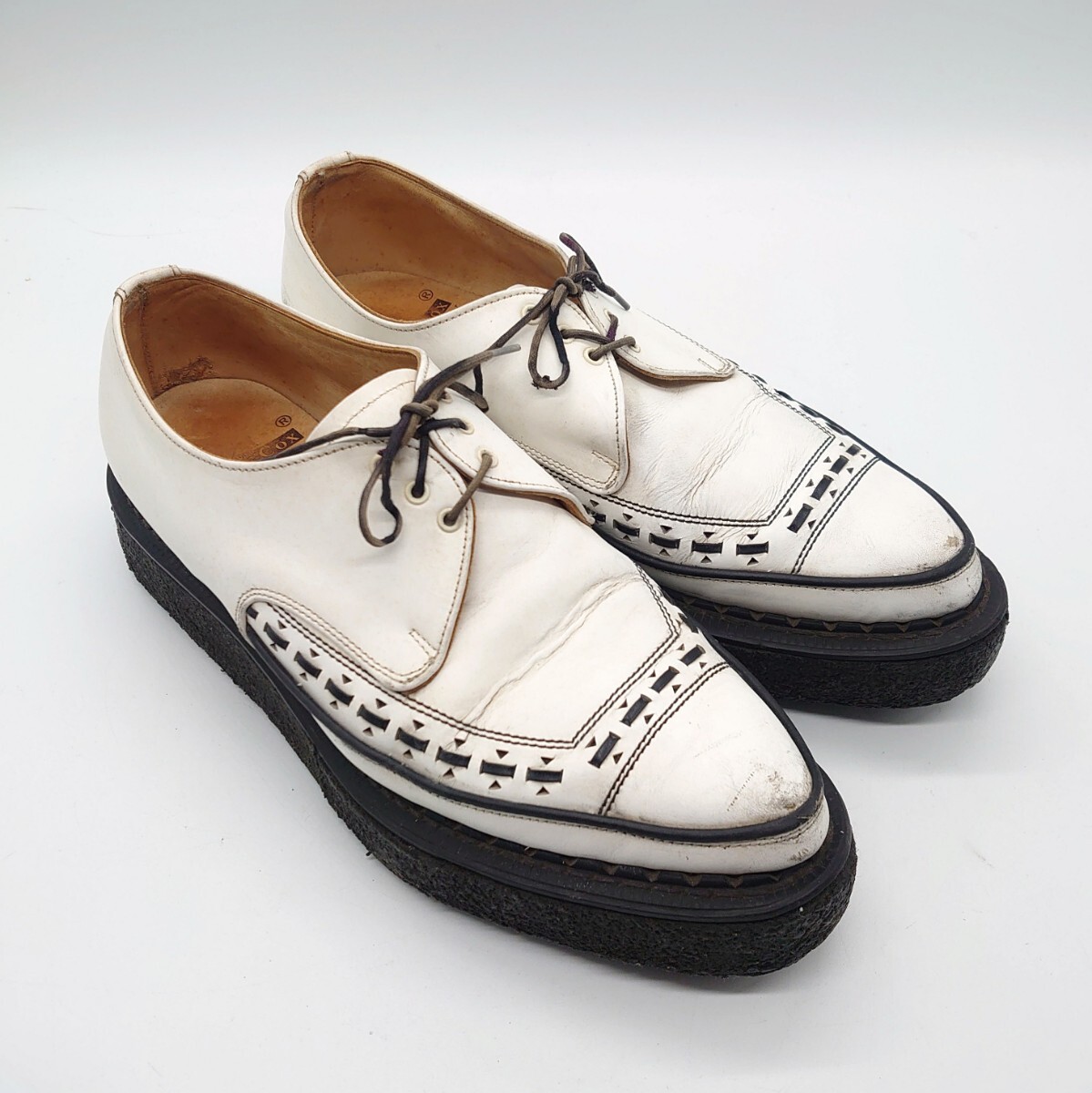 GEORGE COX ジョージコックス 5289 GIBSON ギブソン ラバーソール シューズ 靴 イングランド 英国製 ブラック ホワイト ブランド tp-24x290_画像2