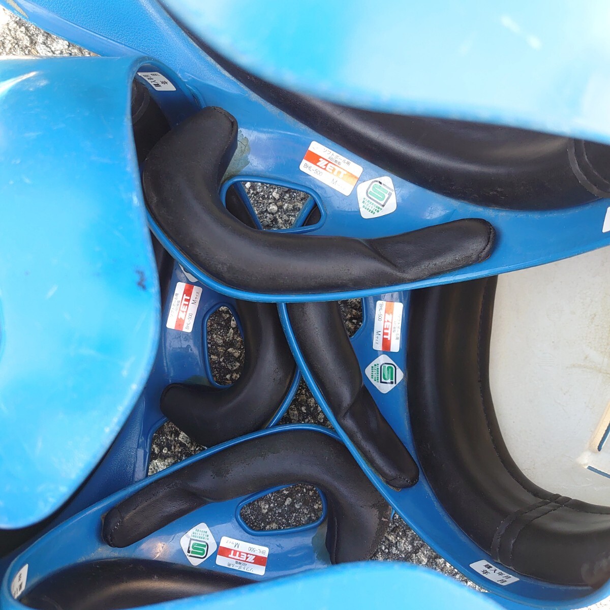 ZETT ゼット BHL-500 ソフトボール用 ヘルメット 野球 バッター 防具 両耳 カバー ABS 樹脂 公式 スポーツ チーム ブルー セット tp-24x263_画像6