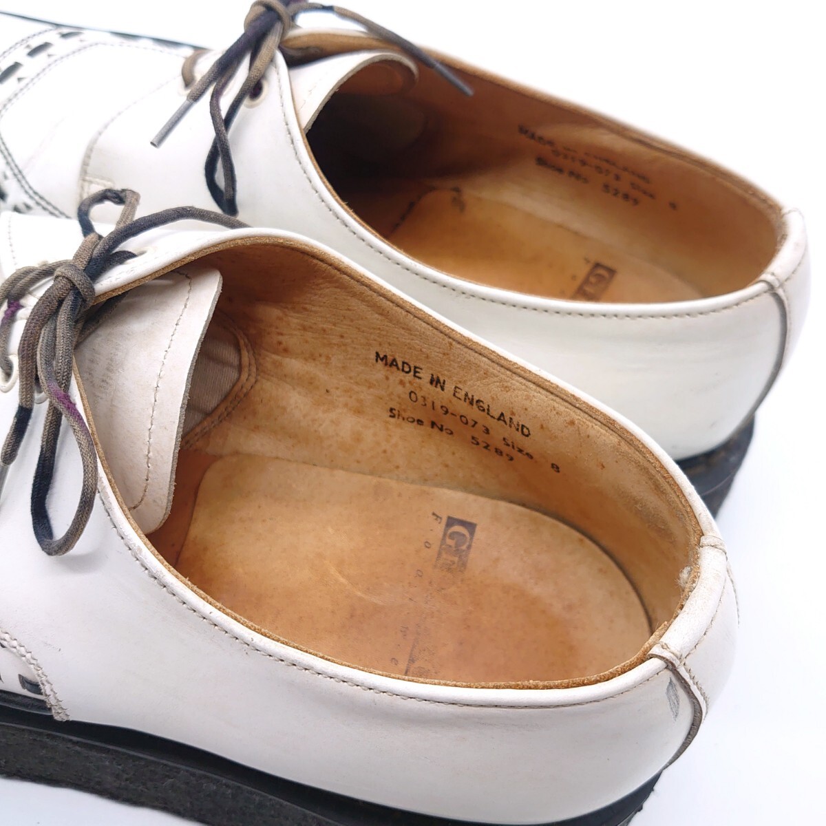 GEORGE COX ジョージコックス 5289 GIBSON ギブソン ラバーソール シューズ 靴 イングランド 英国製 ブラック ホワイト ブランド tp-24x290_画像6