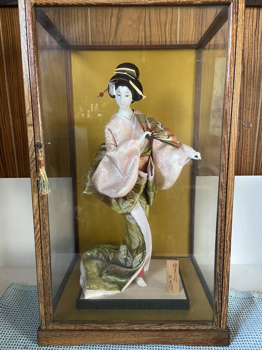 旧家整理品 熊野博多人形 伝統工芸 日本人形 ガラスケース 旧家整理品 熊野博多人形 伝統工芸 日本人形 ガラスケース