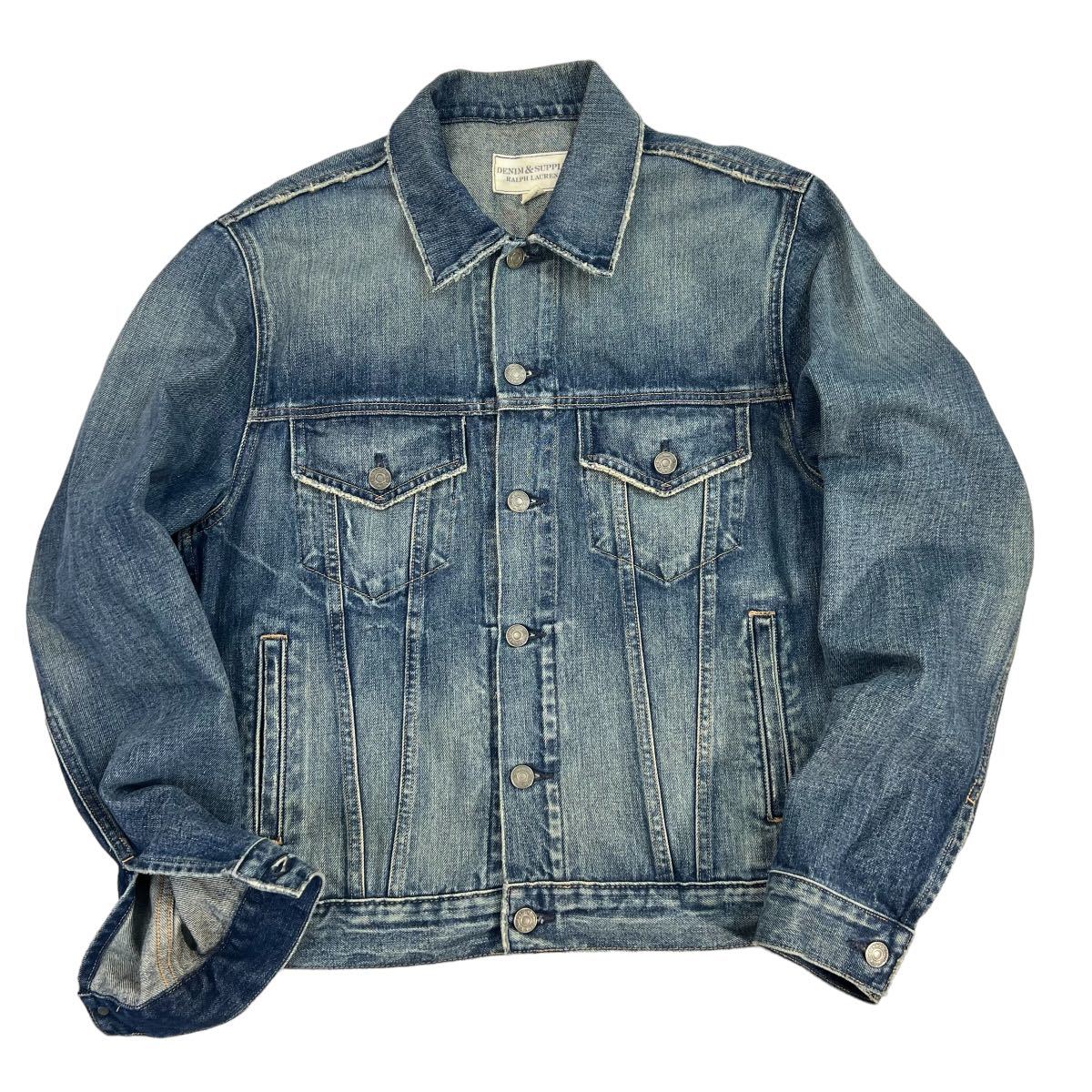 定価約4万 美品 DENIM&SUPPLY RALPH LAUREN デニムアンドサプライ ラルフローレン Type 4th デニムジャケット サイズM vintage加工 A2233_画像2