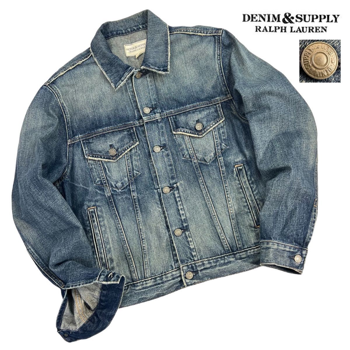 定価約4万 美品 DENIM&SUPPLY RALPH LAUREN デニムアンドサプライ ラルフローレン Type 4th デニムジャケット サイズM vintage加工 A2233_画像1