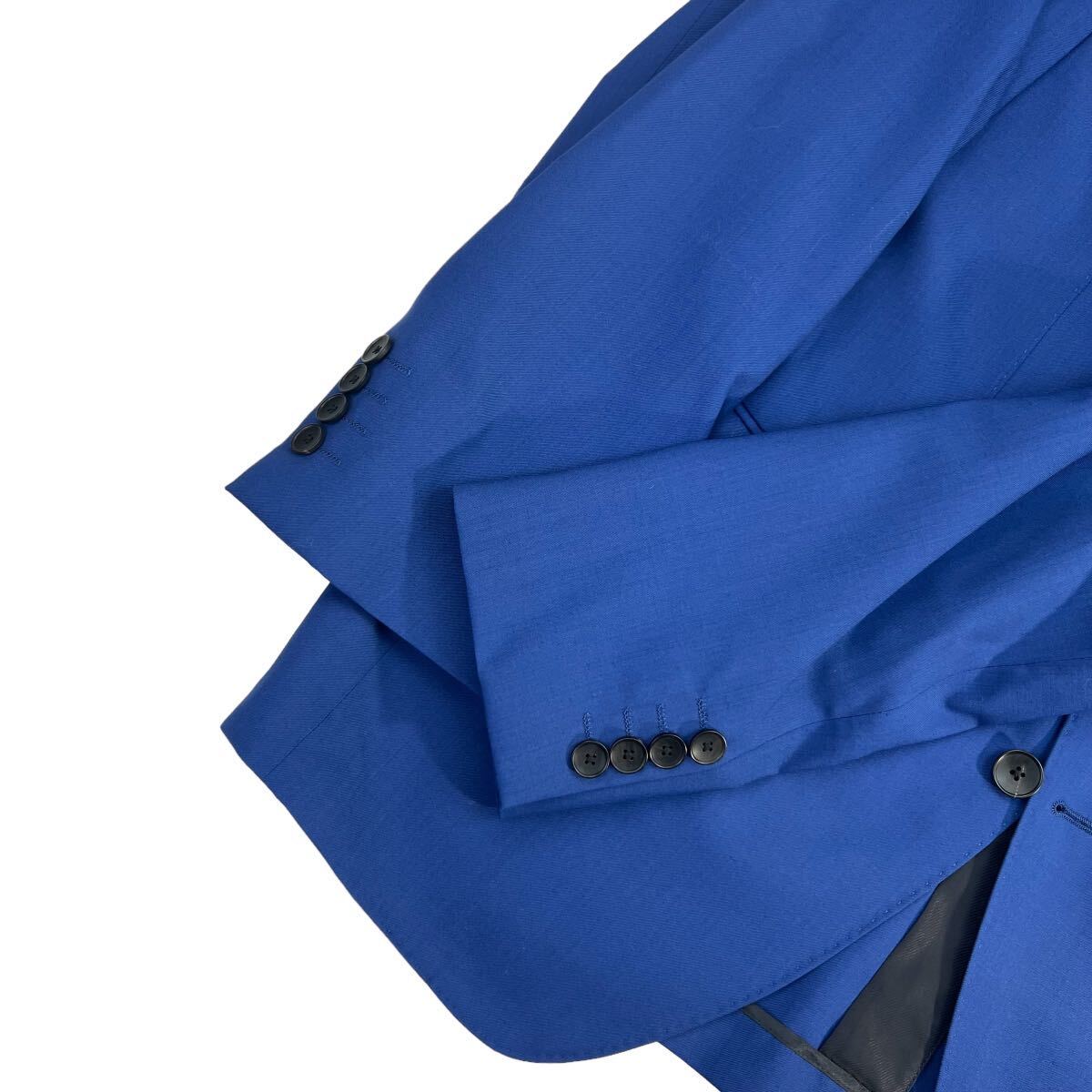 新品 JOHN PEARSE ジョンピアース シングル スーツ サイズAB6/L-XL相当 ブルー 未使用品 タグ付き 美シルエット リミテッドウール A2281_画像6