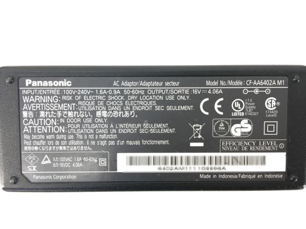 Panasonic CF-AA6402A M1 ×1個 16V 4.06A 65W CF-B10/B11/SX1/SX2/SX3/NX2/NX3/NX10/LX3/LX4/SZ5等適合 中古純正 動作保証【送料無料】_画像2