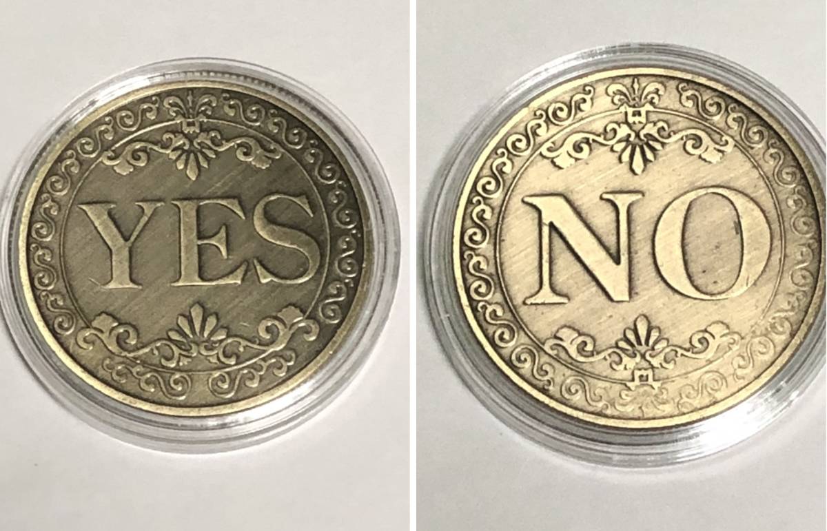 新品 表裏YES・NOコイン 両面YES 両面NO 3枚セット コイントス ブロンズメダル イエスノーコイン 手品 隠し芸 イベント ショー 硬貨 貨幣の画像7