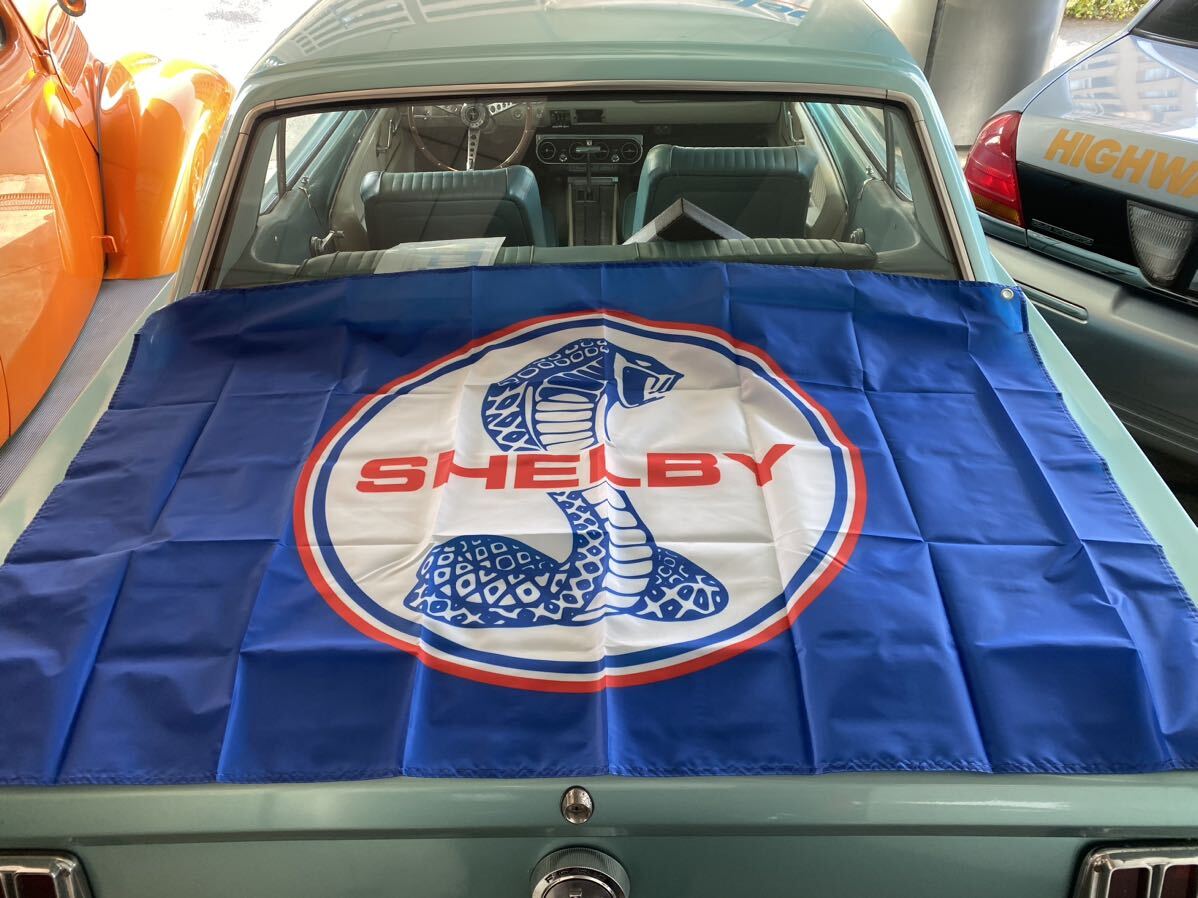SHELBY ロゴ フォード コブラ バーナー フラッグ 旗 ガレージ アメリカン 装飾 看板 旗 グッツ ポスター インテリア 150×90 通し4つの画像2