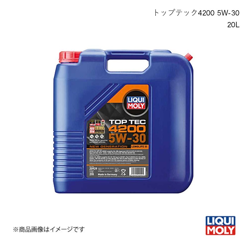 LIQUI MOLY/リキモリ エンジンオイル トップテック4200 5W-30 20L スペイド NSP140 1.3 2012- 20929_画像1